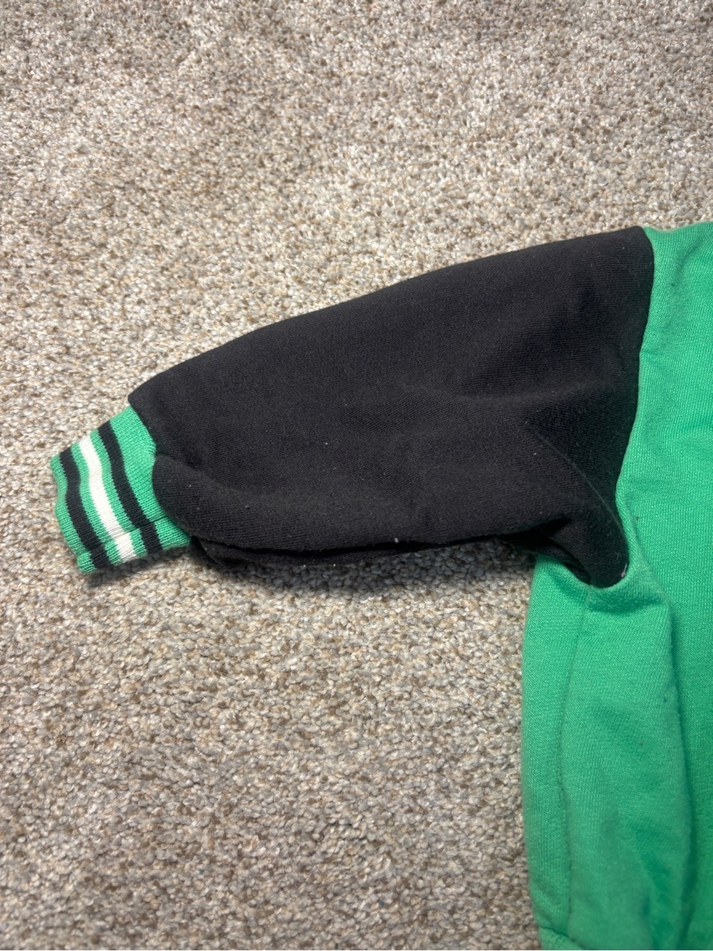 Vintage Baby Varsity Jackrt Green & Black Varsity Emblem Kids Cardigan Jacket 18 - Picture 3 of 6